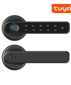 Fingerprint Smart Door Lock with Handle (4 in 1) Keyless Entry, Config with Tuya APP have your Key Passcodes, Smart Electronic Door Handle